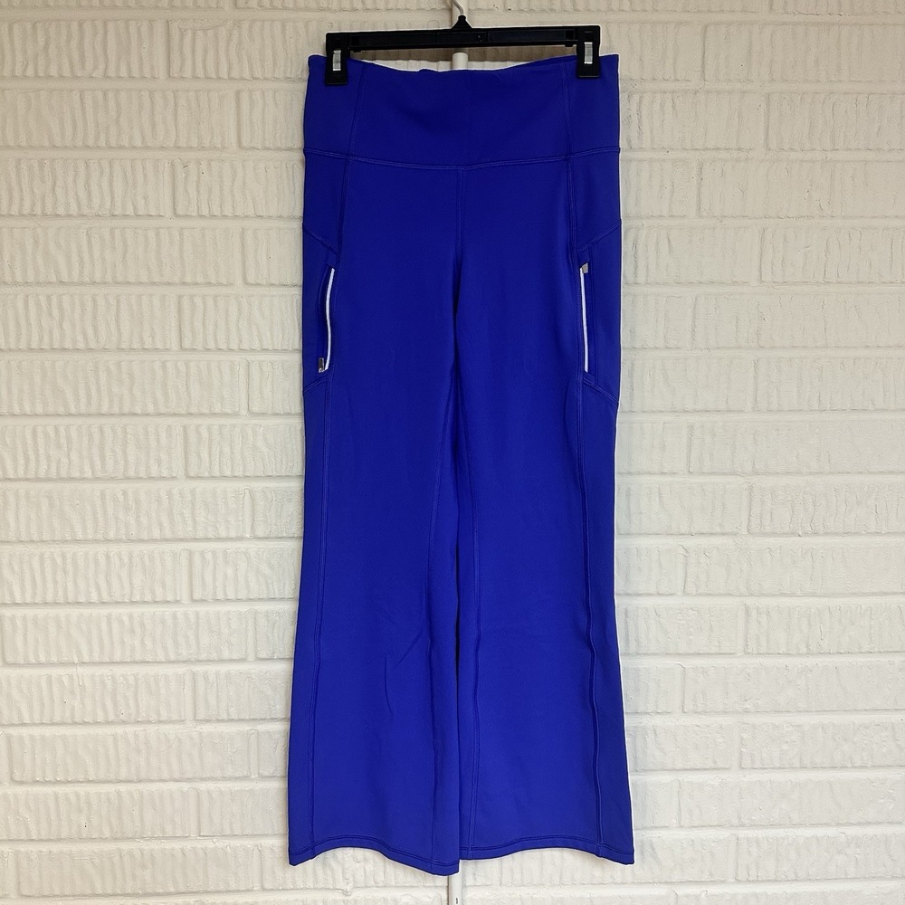 Athleta Rainier Bootcut Pant‎ Leggings Sz MP Purple Pockets Athletic Casual Gym